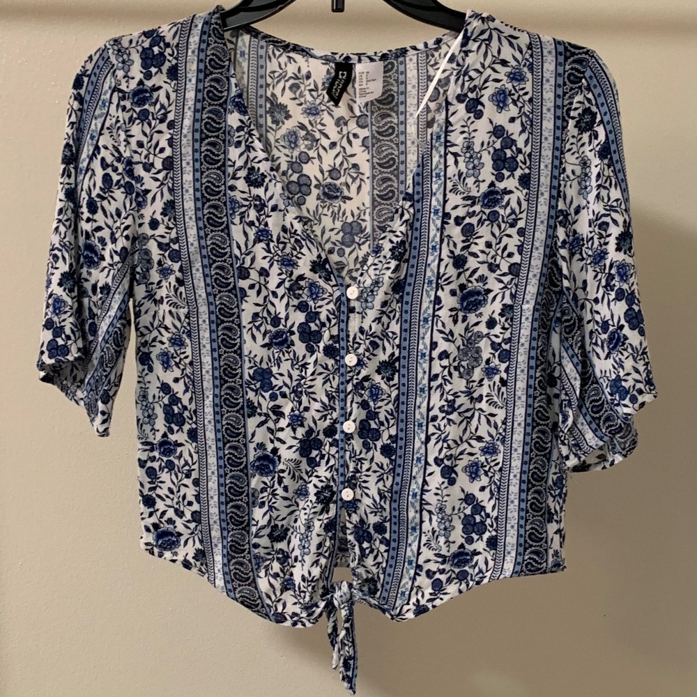 Sleeve, Blue Floral Pattern Shirt FINAL PRICE